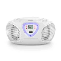 Auna Lecteurs CD & MP3 Roadie CD Boombox -Audio-et-HiFi Soldes 10029813 yy 0005 front auna Roadie Boombox CD AM FM Radio USB BT weiss