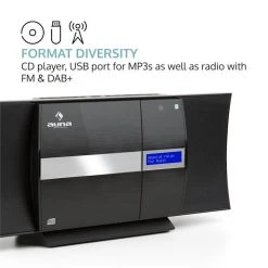 Auna Multimedia [second Choix] Chaîne Stéréo Verticale V-20 DAB -Audio-et-HiFi Soldes 10029926 0003 logo auna V20 DAB Vertikal Stereoanlage schwarz reedit