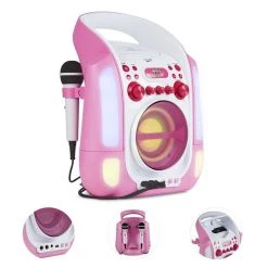 Auna Multimedia Kara Illumina Chaîne Karaoké -Audio-et-HiFi Soldes 10030549 yy 0003 detail auna Kara Illumina Karaokemaschine LED CD pink reedit