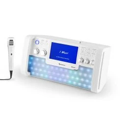 Auna Multimedia [second Choix] DiscoFever LED Chaîne Karaoké -Audio-et-HiFi Soldes 10030798 yy 0007 front auna DiscoFever LED Bluetooth Karaokeanlage weiss 1