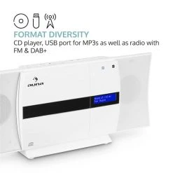Auna Multimedia [second Choix] Chaîne Stéréo Verticale V-20 DAB -Audio-et-HiFi Soldes 10031467 0003 logo auna V20 DAB Vertikal Stereoanlage weiss reedit