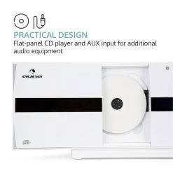 Auna Multimedia [second Choix] Chaîne Stéréo Verticale V-20 DAB -Audio-et-HiFi Soldes 10031467 0005 logo auna V20 DAB Vertikal Stereoanlage weiss reedit