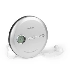 OneConcept Lecteurs CD & MP3 CDC 100MP3 Discman Lecteur CD LCD ASP Amplification Des Basses 2x1,5V - Argenté