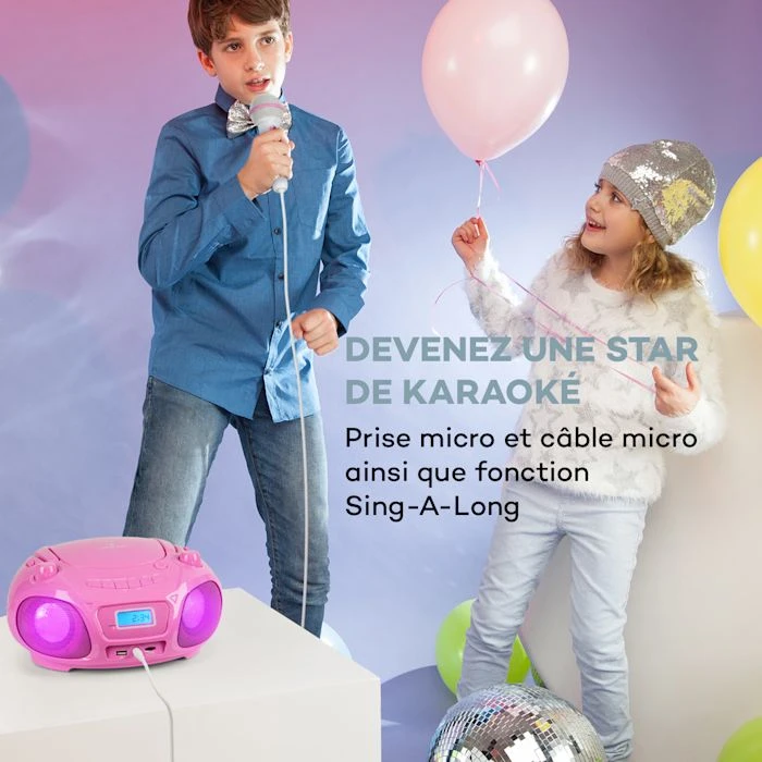 Auna Lecteurs CD & MP3 Roadie Sing CD Boombox 4 Auna Lecteurs CD & MP3 Roadie Sing CD Boombox – Image 2