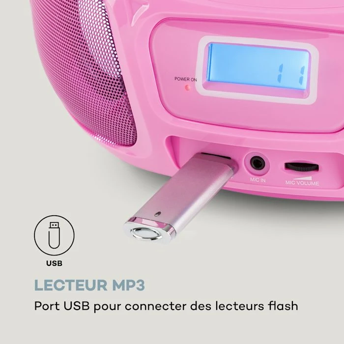 Auna Lecteurs CD & MP3 Roadie Sing CD Boombox 6 Auna Lecteurs CD & MP3 Roadie Sing CD Boombox – Image 4