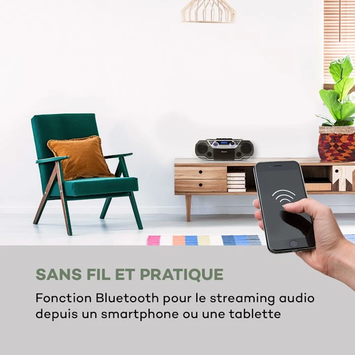 Auna Lecteurs CD & MP3 Roadie 2K Boombox Lecteur CD 6 Auna Lecteurs CD & MP3 Roadie 2K Boombox Lecteur CD – Image 4