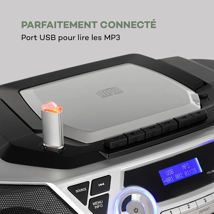 Auna Lecteurs CD & MP3 Roadie 2K Boombox Lecteur CD 8 Auna Lecteurs CD & MP3 Roadie 2K Boombox Lecteur CD – Image 6