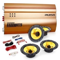 Auna Packs Sono Auto Golden Race V4 Système Hifi 4.0 De Voiture