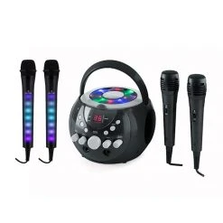 Audio-et-HiFi Soldes 16 Auna Multimedia SingSing Noir + Dazzl Mic Set